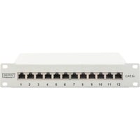 Digitus Panneau de brassage 10" DN-91612S-EA-G, 12 ports, Cat.6a Gris