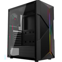 Krux  boîtier midi tower Noir | 1x USB-A | 2x USB-C | RGB | Verre Trempé