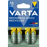 Varta Recycled AA 2100mAh Batterie rechargeable Hybrides nickel-métal (NiMH) Batterie rechargeable, AA, Hybrides nickel-métal (NiMH), 1,2 V, 4 pièce(s), 2100 mAh