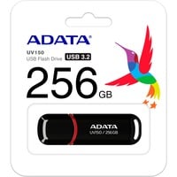 ADATA UV150 lecteur USB flash 256 Go USB Type-A 3.2 Gen 1 (3.1 Gen 1) Noir, Clé USB Noir/Rouge, 256 Go, USB Type-A, 3.2 Gen 1 (3.1 Gen 1), 100 Mo/s, Casquette, Noir