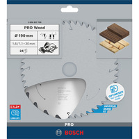 Bosch 2 608 837 708 lame de scie circulaire 19 cm 1 pièce(s) Bois, 19 cm, 3 cm, 1,1 mm, 7900 tr/min, 1,6 mm
