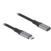 DeLOCK Rallonge USB-C 40 Gbps, PD 3.1, 240 W, 2 mètres, Câble d'extension Noir/gris