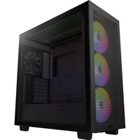 NZXT H7 Flow RGB boîtier midi tower Noir (Mat) | 2x USB-A | 1x USB-C | RGB | Verre Trempé