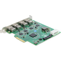 DeLOCK Carte PCI-E x4 vers 4 x USB-A 5 Gbps Double Canal, Carte d'interface 