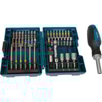 Makita Tournevis à cliquet + jeu d'embouts, 44 pièces, Set d'embouts de vissage Bleu