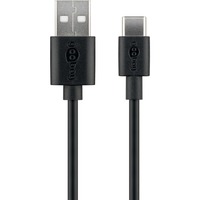 goobay 45735 câble USB 1 m USB 2.0 USB A USB C Noir Noir, 1 m, USB A, USB C, USB 2.0, 480 Mbit/s, Noir