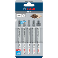 Bosch Lames de scie sauteuse T 101 AIF Clean for Hard Wood, Lame de scie Epoxy, Bois dur, Panneau laminé, Plastique, 1,7 mm