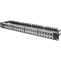 Digitus Panneau de brassage modulaire haute densité, 48 ports, montage en rack, blindé Noir
