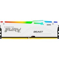 Kingston FURY FURY Beast 16GB 6000MT/s DDR5 CL30 DIMM White RGB EXPO, Mémoire vive Blanc, 16 Go, 1 x 16 Go, DDR5, 288-pin DIMM, Blanc