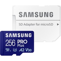 SAMSUNG PRO Plus 256 GB microSDXC (2023), Carte mémoire Bleu, UHS-I U3, Class 10, V30, A2
