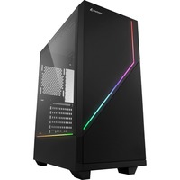 Sharkoon RGB FLOW, Boîtier PC Noir, 3x USB-A | RGB | Window