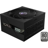 GIGABYTE GP-AE1000PM PG5 alimentation modulaire 1000 watt Noir, 1x 12VHPWR, 6x PCIe, 80 PLUS Platinum, Conception entièrement modulaire, Ventilateur de 120 mm, Compatible ATX 3.0, Prise EU, 1000 W, 100 - 240 V, 50/60 Hz, 15 - 6.5 A, Actif, 125 W