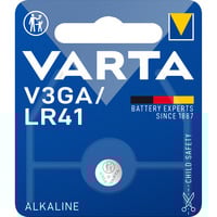 VARTA Pile bouton alcaline spéciale 1,5V, V3GA / LR41, Batterie 