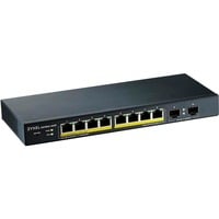 Zyxel GS1900-10HP V2 PoE/GE/SMA/08, Switch Noir, 8x RJ-45 Gigabit PoE, 2x SFP, 77 W