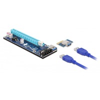 DeLOCK 41430 carte et adaptateur d'interfaces Interne PCIe, USB 3.2 Gen 1 (3.1 Gen 1), Carte de montage PCIe, PCIe, USB 3.2 Gen 1 (3.1 Gen 1), Noir, Bleu, Gris, PC, 0,8 Gbit/s, 128,2 mm