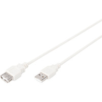 Digitus Câble de rallonge USB 2.0, USB-A mâle > USB-A femelle, Câble d'extension Beige