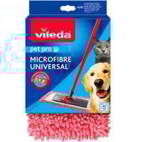 Vileda Housse de rechange, pour balai à franges Pet Pro MICROFIBRE UNIVERSAL, Couverture de l’essuie-glace Rouge