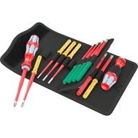 Wera Kraftform Kompakt VDE Stainless 17 extra slim 1 Tool Finder, 17 pièces, Tournevis Rouge/Bleu