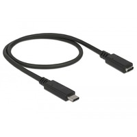 DeLOCK 85532 câble USB 0,5 m USB 3.2 Gen 1 (3.1 Gen 1) USB C Noir, Câble d'extension Noir, 0,5 m, USB C, USB C, USB 3.2 Gen 1 (3.1 Gen 1), Noir