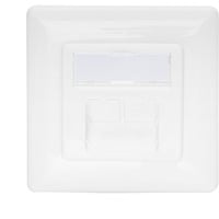 Digitus Prise de données CAT.6A, encastrée, blindée, 2x RJ-45 LSA, Boîte de jonction Blanc