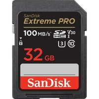 SanDisk Extreme PRO SDHC 32 Go, Carte mémoire Noir, UHS-I, Class 10, U3, V30