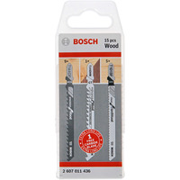 Bosch 2 607 011 436 Lame de scie sauteuse, à chantourner et sabre Lames de scie sauteuse 15 pièce(s), Jeu de lames de scie Lames de scie sauteuse, Bois, 15 pièce(s), Blister