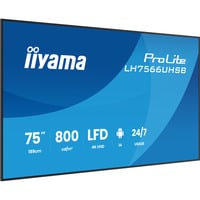 iiyama LH7566UHSB-B1AG, Affichage public Noir (Mat)