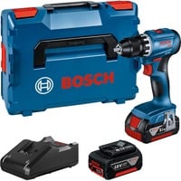 Bosch BOSCH GSR 18V-45 2x 3,0Ah LBOXX, Perceuse/visseuse Bleu/Noir, Perceuse à poignée pistolet, Sans clé, Noir, Bleu, 1,3 cm, 500 tr/min, 1,5 mm