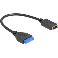 DeLOCK Connecteur USB à 19 broches type A avec clé USB type E, Adaptateur Noir/Bleu