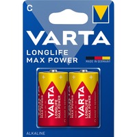 Varta MAX TECH 2x Alkaline C Batterie à usage unique Alcaline Batterie à usage unique, C, Alcaline, 1,5 V, 2 pièce(s), Or, Rouge