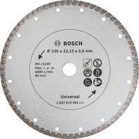Bosch 2607019483 Disque de coupe Disque de coupe, Brique, Béton, Granit, Pierre naturelle, 23 cm, Bosch, 2,22 cm, 2,6 mm