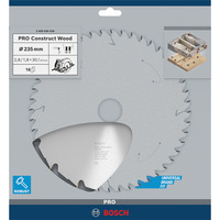 Bosch Lames de scies circulaires Construct Wood, Lame de scie Bois, 23,5 cm, 3 cm, 1,8 mm, 2,8 mm, 12°