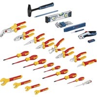 Bosch Mallette d'électricien VDE, 37 pièces, Set d'outils Rouge/Jaune