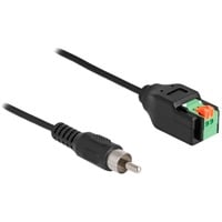 DeLOCK Adaptateur fiche Cinch > bornier avec bouton-poussoir Noir