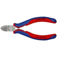 KNIPEX Pince coupante 72 02 125, pour plastique, Tenailles de cran Rouge/Bleu