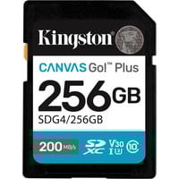 Kingston Canvas Go! Plus SDXC 256 Go, Carte mémoire Noir, Classe 10, UHS-I U3, V30