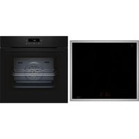 Neff BTX46PIB0 set d'appareils de cuisine Plaque avec zone à induction Four électrique, Ensemble four Noir/en acier inoxydable, Plaque avec zone à induction, 4 zone(s), Verre-céramique, Noir, Tactile, 58,3 cm
