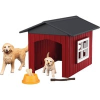 Schleich FARM WORLD Niche avec Golden Retriever, Figurine Animal, 3 an(s), Multicolore