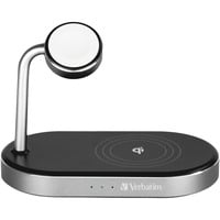 Verbatim WCS-02 Universel Noir USB Recharge sans fil Charge rapide Intérieure, Station de recharge Noir/en aluminium, Intérieure, USB, Recharge sans fil, 1,5 m, Noir
