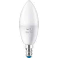WiZ Ampoule flamme 4,9 W (éq. 40 W) C37 E14, Lampe à LED 9 W (éq. 40 W) C37 E14, Ampoule intelligente, Blanc, Wi-Fi, E14, Blanc, 2700 K