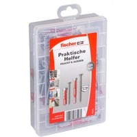 fischer Aides pratiques Humide & Extérieur, Acier inoxydable, Cheville Gris clair/Rouge