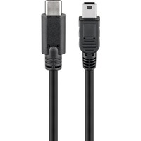 goobay 67989 câble USB 0,5 m USB 2.0 Mini-USB B USB C Noir, Adaptateur Noir, 0,5 m, Mini-USB B, USB C, USB 2.0, Mâle/Mâle, Noir