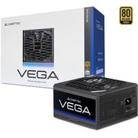 Chieftec Vega PPG-850-S Watt unité d'alimentation d'énergie 850 W 20+4 pin ATX ATX Noir alimentation Noir, 850 W, 100 - 240 V, Sur-courant, Sur-alimentation, Surtension, Surchauffe, Court-circuit, Surge & inrush protection..., 20+4 pin ATX, 60 cm, 400 mm