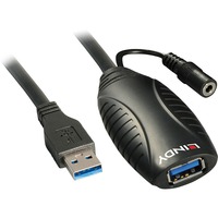 Lindy 43099 câble USB 15 m USB 3.2 Gen 1 (3.1 Gen 1) USB A Noir, Câble d'extension Noir, 15 m, USB A, USB A, USB 3.2 Gen 1 (3.1 Gen 1), 5000 Mbit/s, Noir