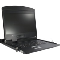 Inter-Tech AS-9100 DLS support d'ordinateurs 48,3 cm (19") 1366 x 768 pixels Acier Noir, Switch KVM 48,3 cm (19"), 1366 x 768 pixels, 300 cd/m², 1000:1, TFT, USB