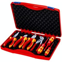 KNIPEX Boîte à outils "RED" Set Électro 2, 7 pièces, Set d'outils Rouge/Jaune