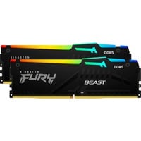 Kingston FURY Beast RGB 64 Go DDR5-6000 (2x 32 Go) mémoire vive Noir, KF560C30BBEAK2-64, XMP 3.0, EXPO 1.1