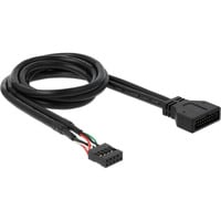 DeLOCK Câble adaptateur USB 2.0, connecteur femelle header 9 broches > connecteur mâle header USB 3.2 Noir
