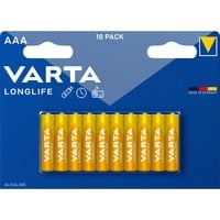 VARTA Longlife AAA Batterie à usage unique Alcaline Batterie à usage unique, AAA, Alcaline, 1,5 V, 10 pièce(s), Multicolore