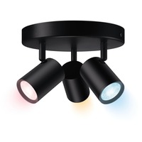 WiZ 3 spots orientables IMAGEO Plaque ronde, Lumière LED Noir, Spot d'éclairage intelligent, Noir, LED, Ampoule(s) non remplaçable(s), 2200 K, 6500 K